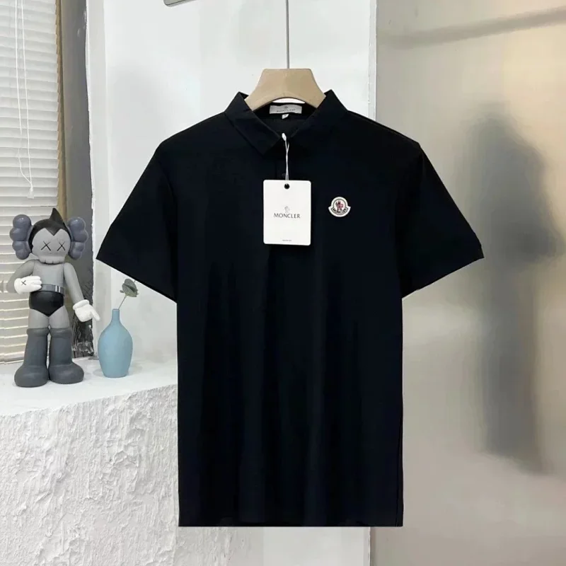 Moncler Black Polo-Neck T-Shirt