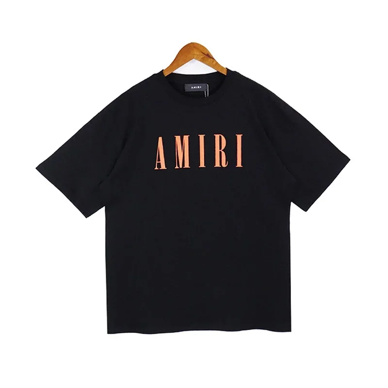AMIRI Black T-Shirt with Orange Print