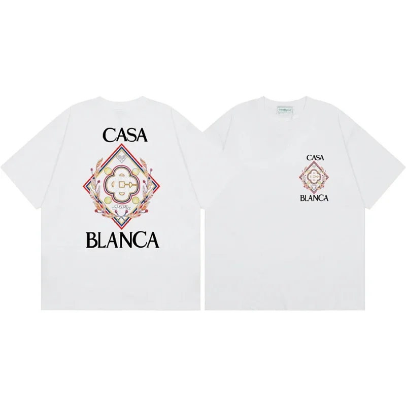 CASA BLANCA White T-Shirt: Front Logo & Back Graphic