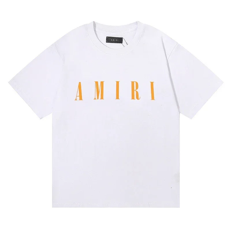 AMIRI Orange Print White T-Shirt