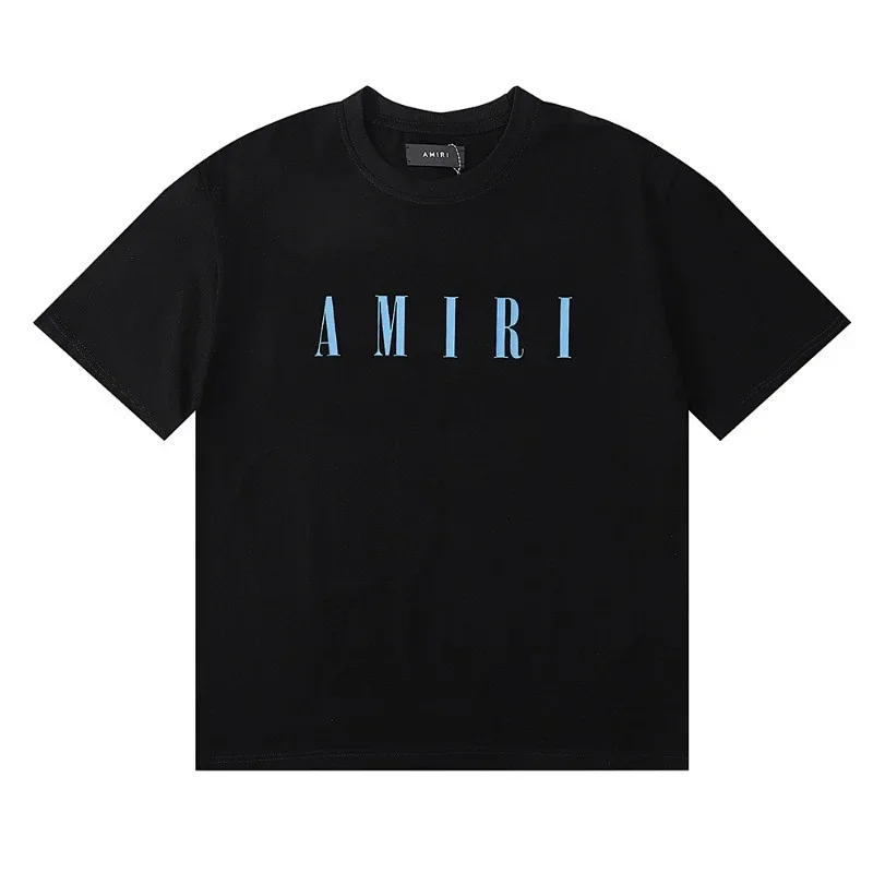 AMIRI Black T-Shirt with Blue Logo
