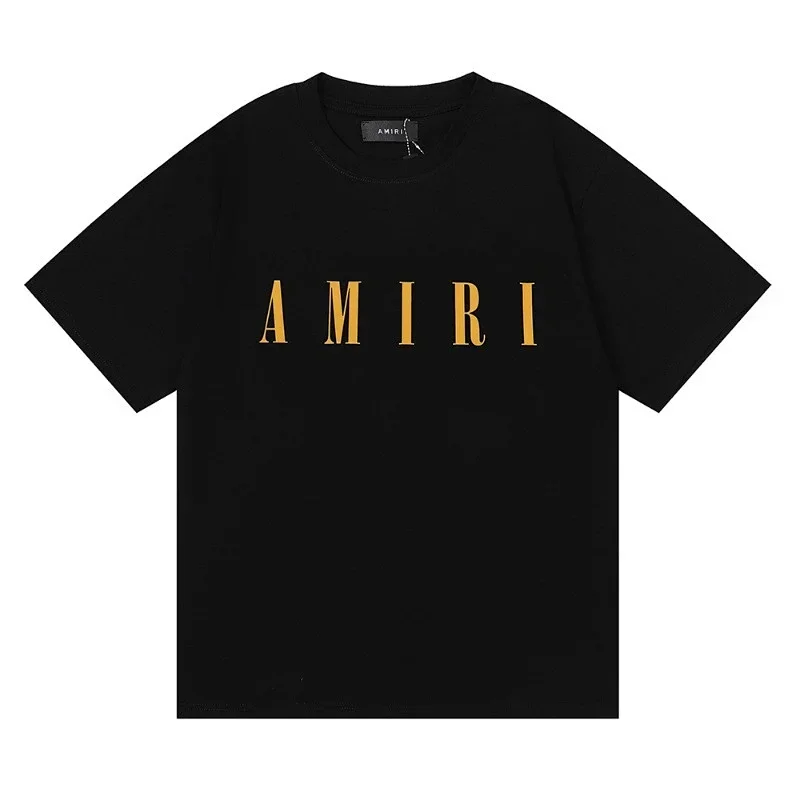 AMIRI Black T-Shirt with Gold Logo