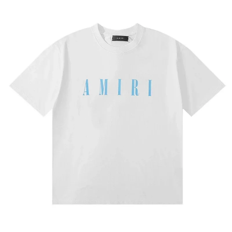 AMIRI White Blue AMIRI Logo T-Shirt
