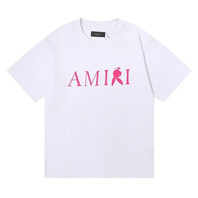 AMIRI White Pink AMIRI Rabbit-shaped R Graphic T-Shirt