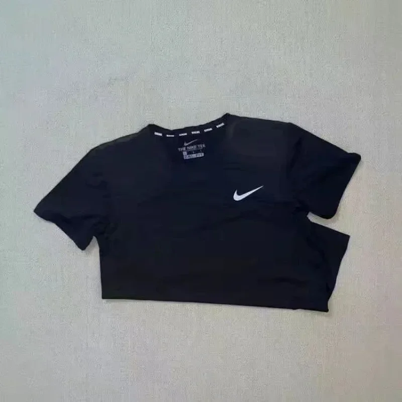 Nike Black Cropped Swoosh Tee