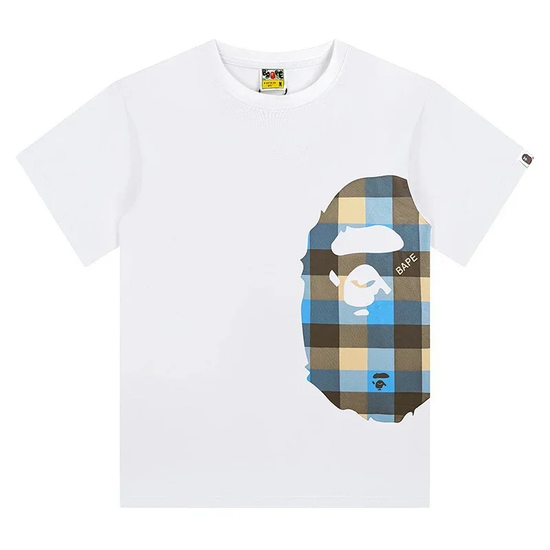 BAPE Plaid Ape Head Graphic Tee