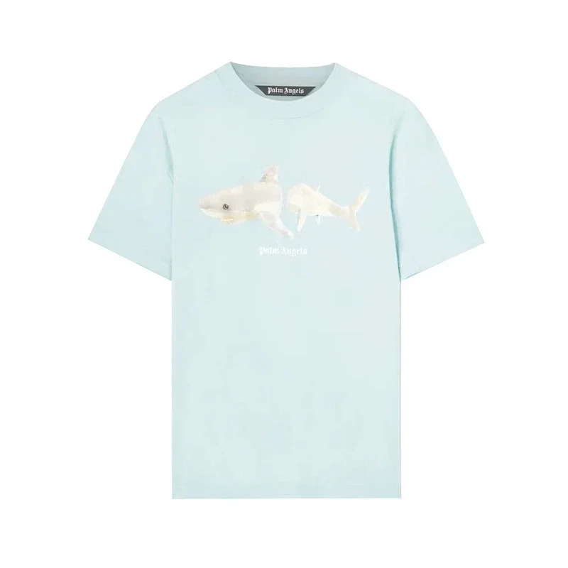 Palm Angels Light Blue Shark Tee