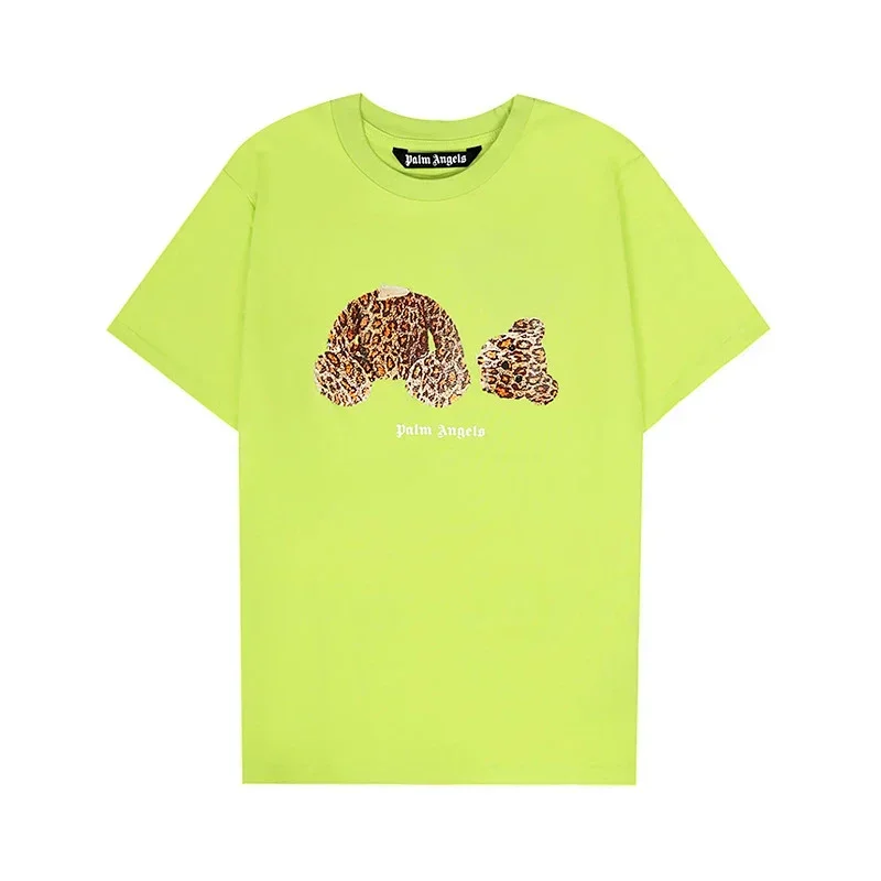 Palm Angels Neon Green Leopard Bear Tee